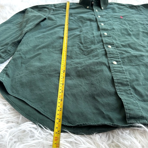 Vintage Ralph Lauren Shirt Adult Extra Large L Green Red Pony Chino Mens 90s - Picture 4 of 9